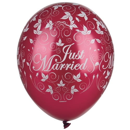 Ballonger - "Just Married" metallic vinröd