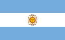 Argentina - bordsflagga - förgylld stång, marmorfot