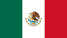 Mexico -bordsflagga - förgylld stång, marmorfot