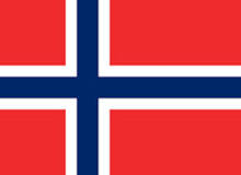 Norge - bordsflagga - förgylld stång, marmorfot