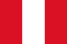 Peru - bordsflagga - förgylld stång, marmorfot