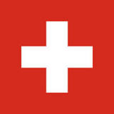 Schweiz - bordsflagga - förgylld stång, marmorfot