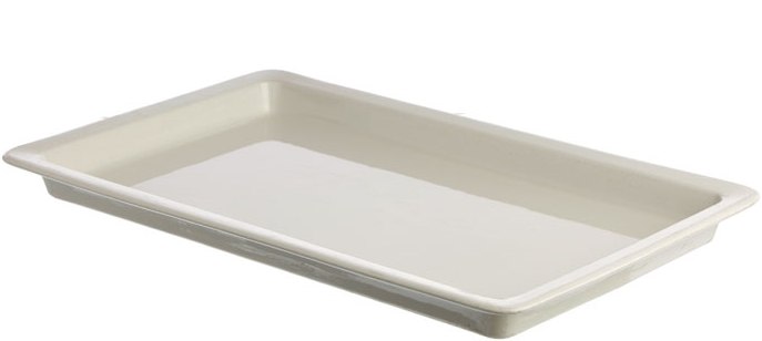 Uppläggningsfat 1/1 gastro 53 x 32,5 cm, kant höjd 4 cm, vitt porslin